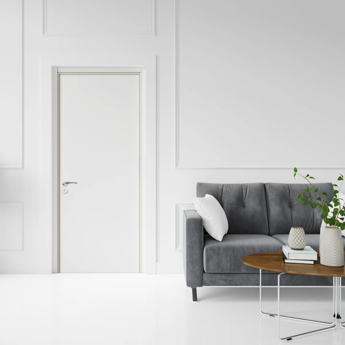 Usa Interior Din MDF OP 030 Reversibila Toc Inclus Alba 60 x 200 cm