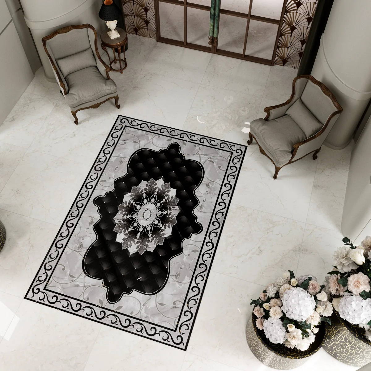 Gresie Decorativa / Covor Ceramic Baroque Nadir 1218632-1A 120X180 (6 Placi 60X60) Lucioasa