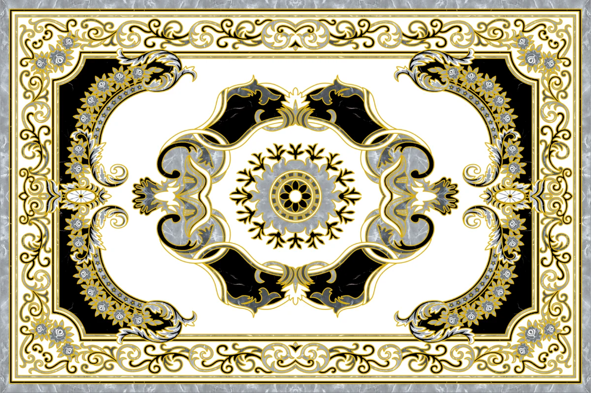 Gresie Decorativa / Covor Ceramic Baroque Hajar 1218714-1B 120X180 (6 Placi 60X60) Lucioasa