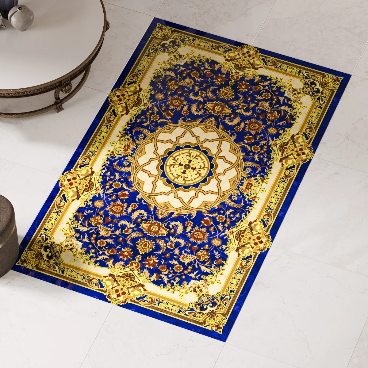 Gresie Decorativa / Covor Ceramic Baroque Ahmar Azul 1218646-2B 120X180 (6 Placi 60X60) Lucioasa