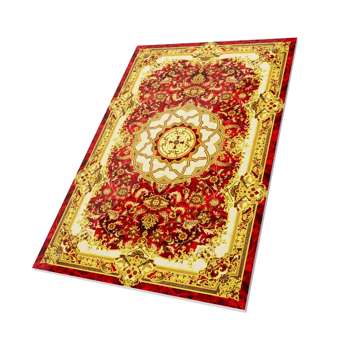 Gresie Decorativa / Covor Ceramic Baroque Ahmar Rojo 1218646-3B 120X180 (6 Placi 60X60) Lucioasa