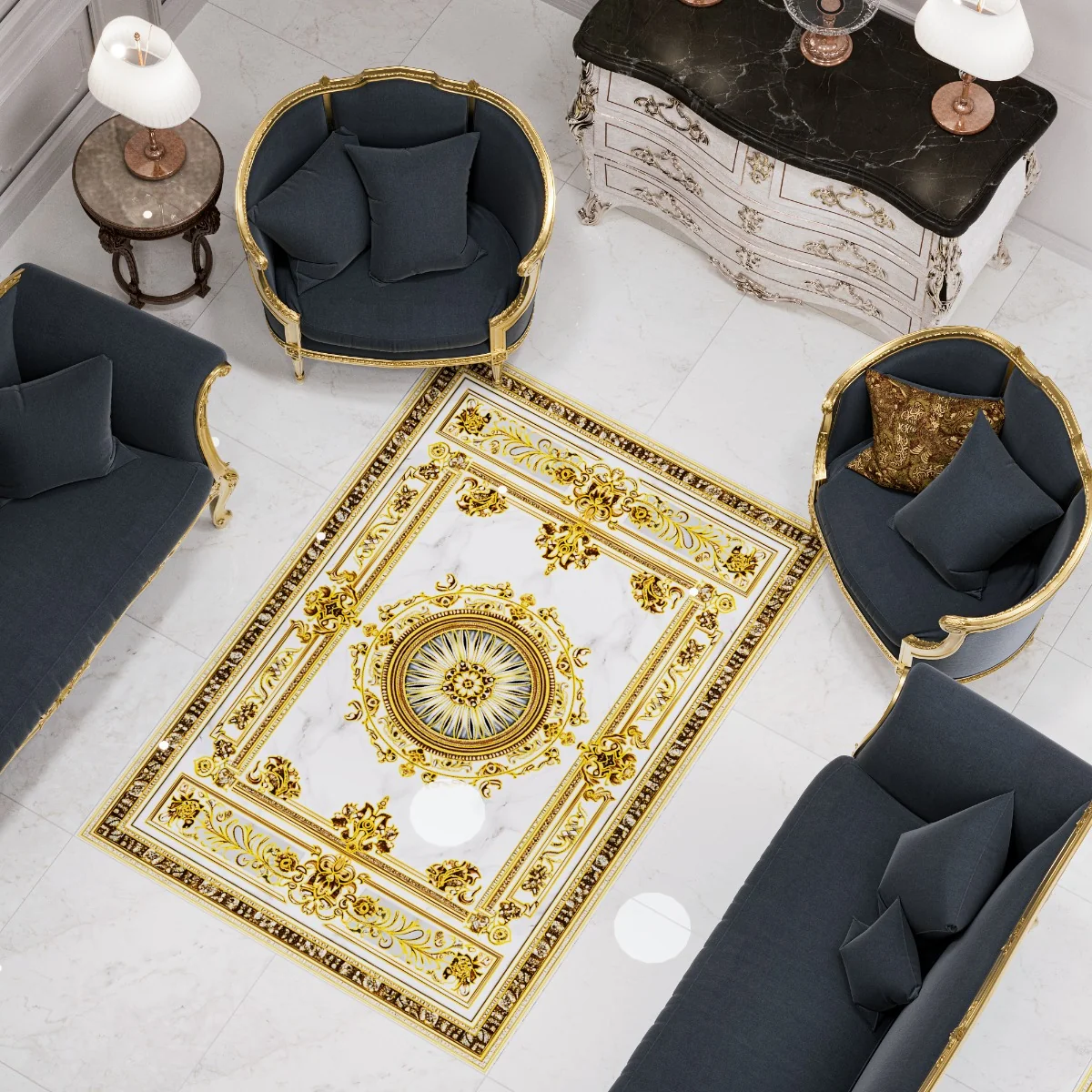 Gresie Decorativa / Covor Ceramic Baroque Juman 12182059-1B 120X180 (6 Placi 60X60) Lucioasa