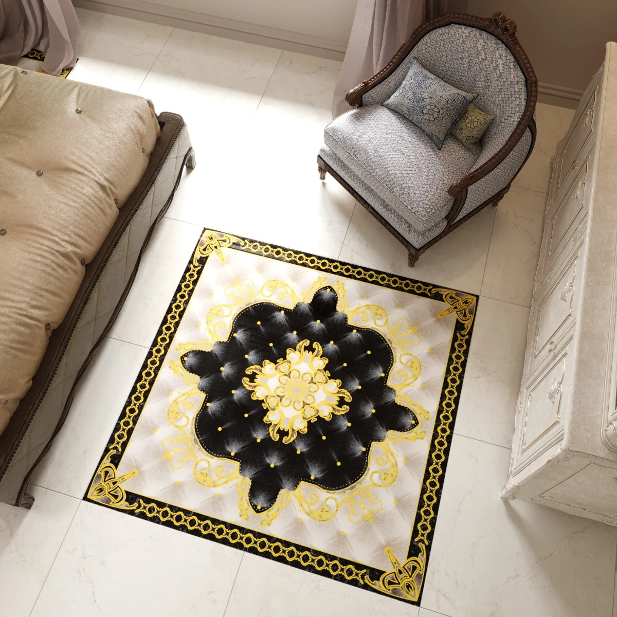 Gresie Decorativa / Covor Ceramic Baroque Safa 12497-1B 120X120 (4 Placi 60X60) Lucioasa