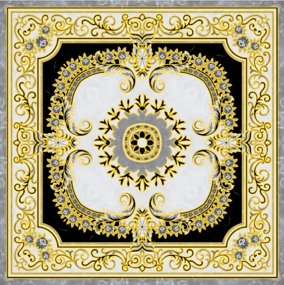 Gresie Decorativa / Covor Ceramic Baroque Hajar 12714-1B 120X120 (4 Placi 60X60) Lucioasa