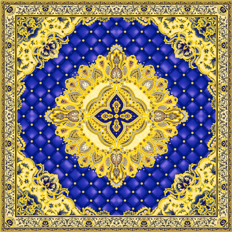 Gresie Decorativa / Covor Ceramic Baroque Amara Azul 121103-1B 120X120 (4 Placi 60X60) Lucioasa
