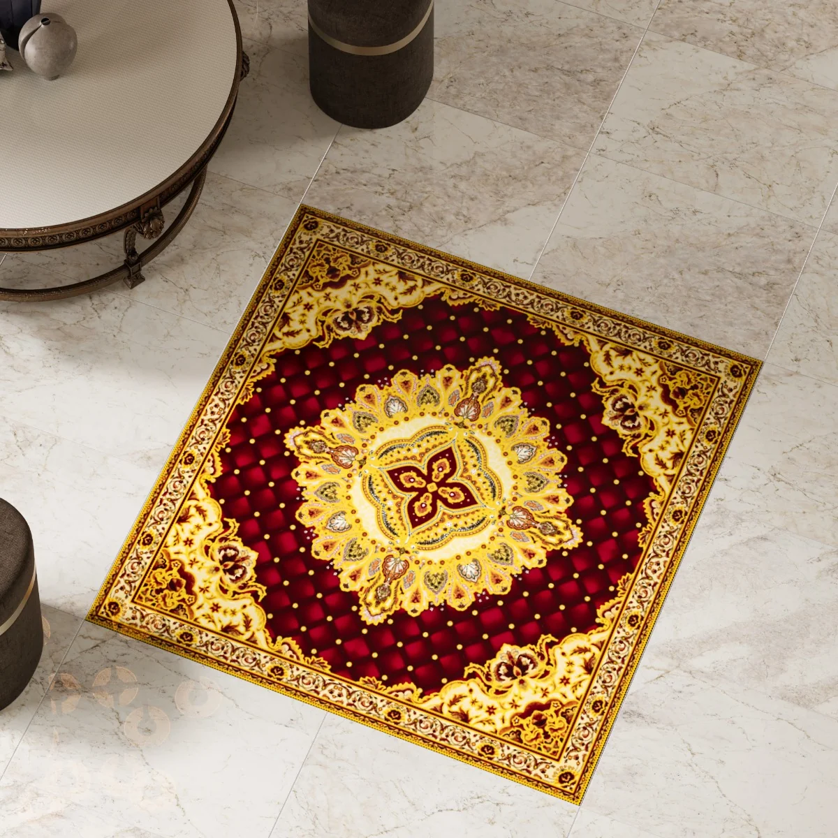 Gresie Decorativa / Covor Ceramic Baroque Amara Rojo 121103-2B 120X120 (4 Placi 60X60) Lucioasa