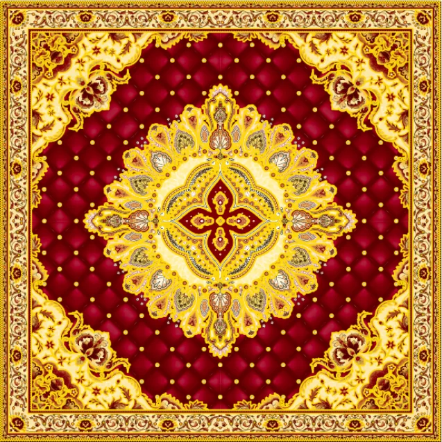 Gresie Decorativa / Covor Ceramic Baroque Amara Rojo 121103-2B 120X120 (4 Placi 60X60) Lucioasa