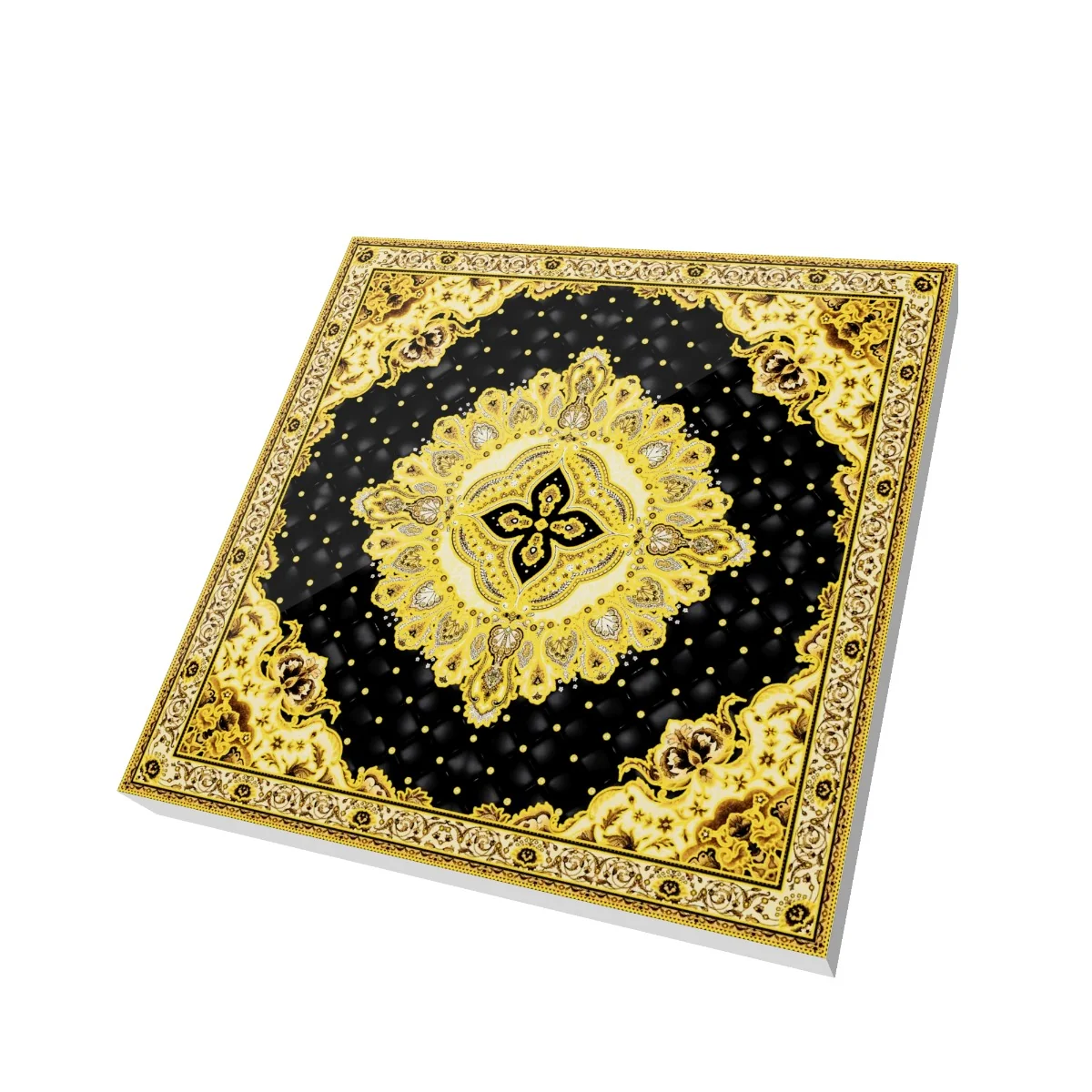 Gresie Decorativa / Covor Ceramic Baroque Amara Nero 121103-4B 120X120 (4 Placi 60X60) Lucioasa