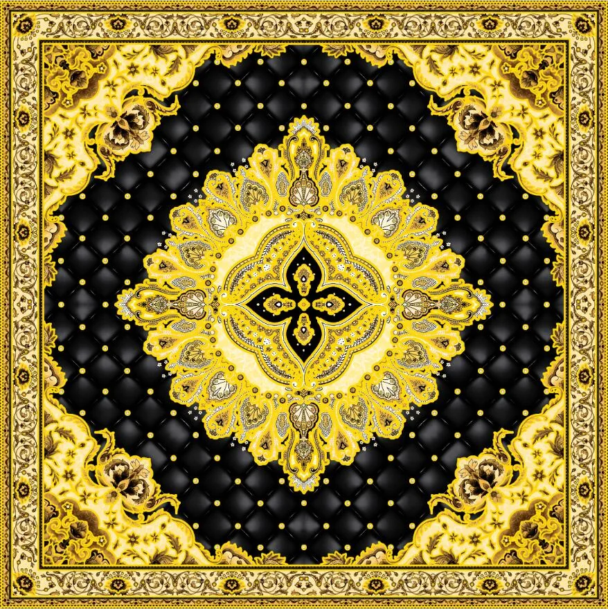 Gresie Decorativa / Covor Ceramic Baroque Amara Nero 121103-4B 120X120 (4 Placi 60X60) Lucioasa