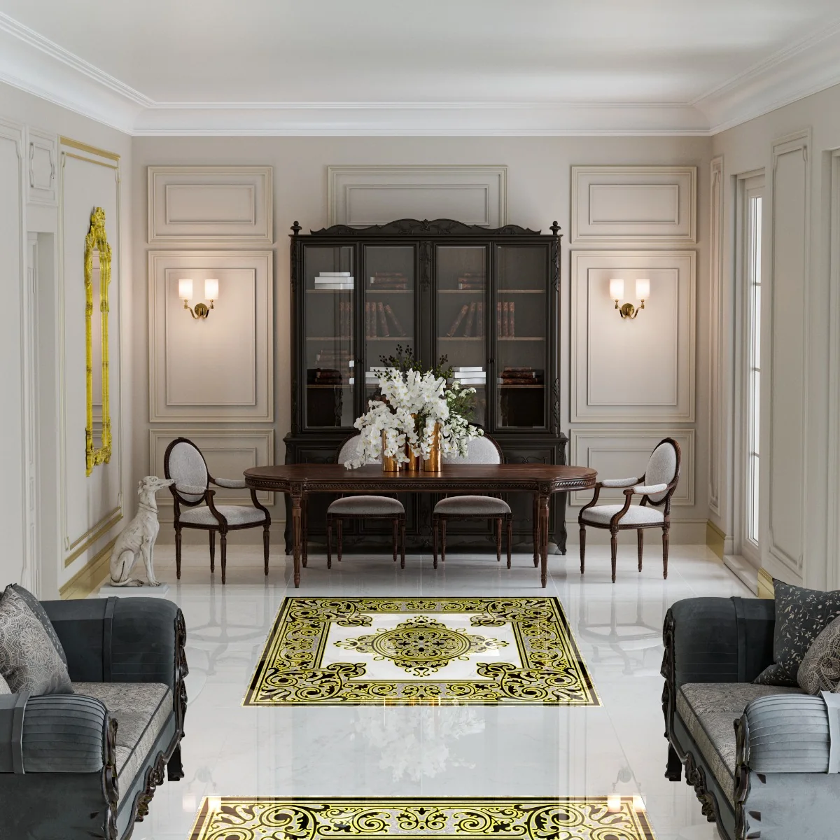 Gresie Decorativa / Covor Ceramic Baroque Zahra 12618-1B 120X120 (4 Placi 60X60) Lucioasa