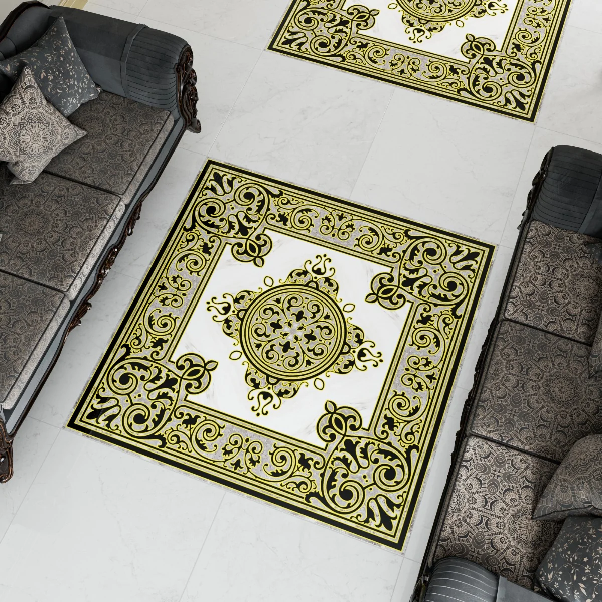 Gresie Decorativa / Covor Ceramic Baroque Zahra 12618-1B 120X120 (4 Placi 60X60) Lucioasa