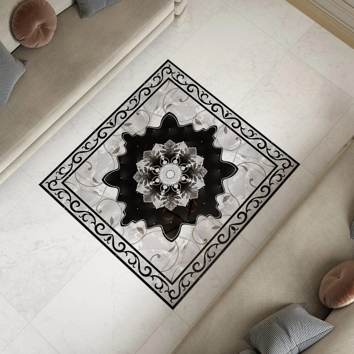 Gresie Decorativa / Covor Ceramic Baroque Nadir 12632-1A 120X120 (4 Placi 60X60) Lucioasa