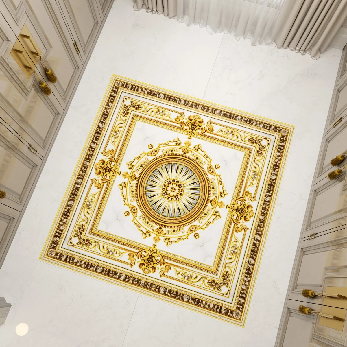 Gresie Decorativă / Covor Ceramic Baroque Juman 1202059-1B 120x120 (4 Plăci 60x60) Lucioasă