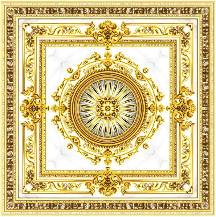 Gresie Decorativă / Covor Ceramic Baroque Juman 1202059-1B 120x120 (4 Plăci 60x60) Lucioasă