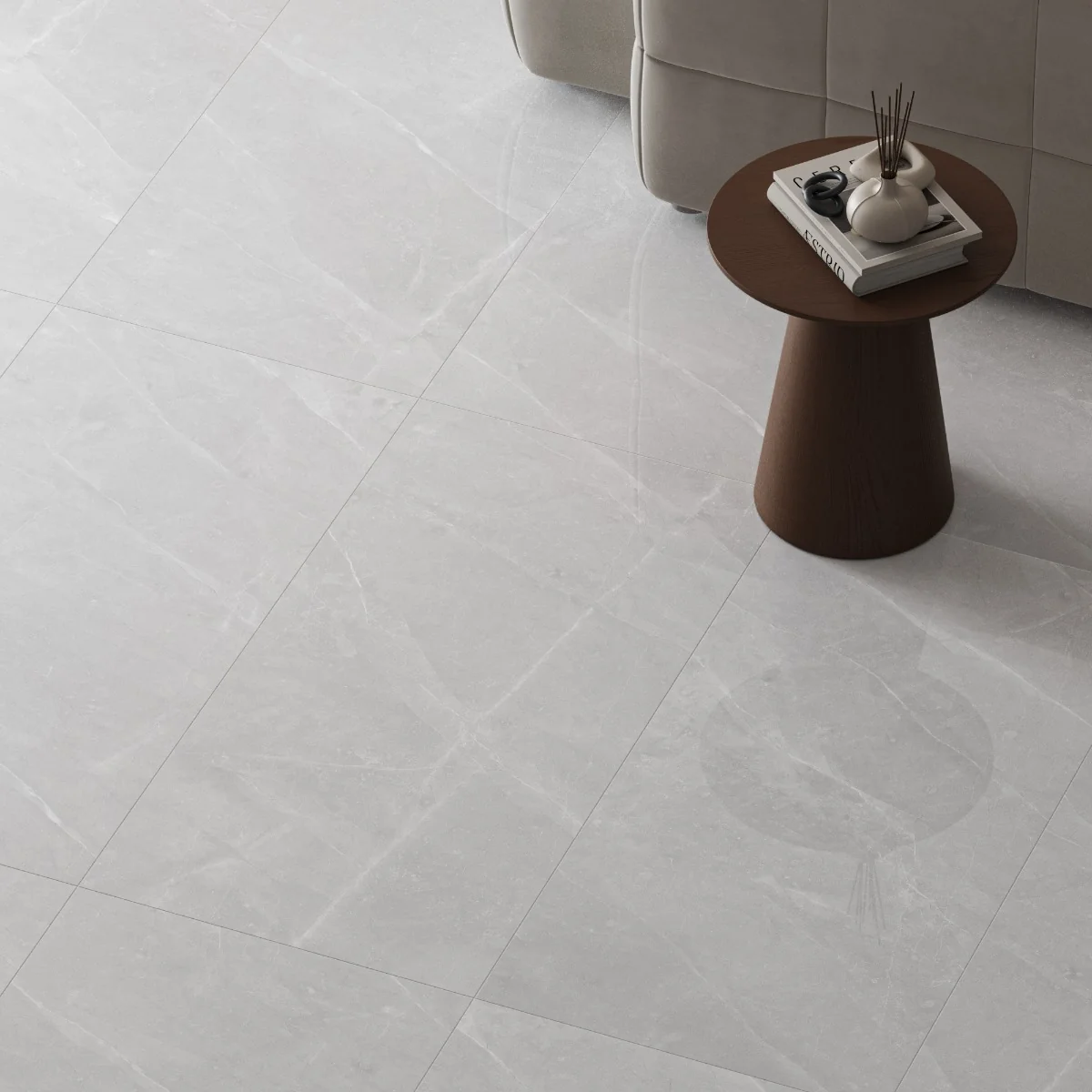 Gresie Exterior / Interior Portelanata Osmos White 60 x 120 cm Lucioasa Rectificata Tip Marmura