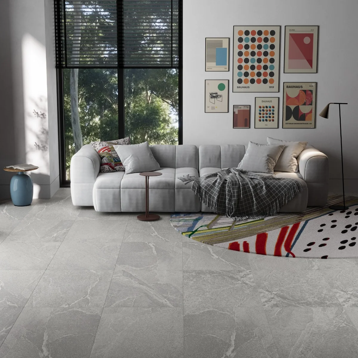 Gresie Antiderapanta Exterior / Interior Bodo Grey 60X60X2 Mata Portelanata Rectificata Aspect Ciment