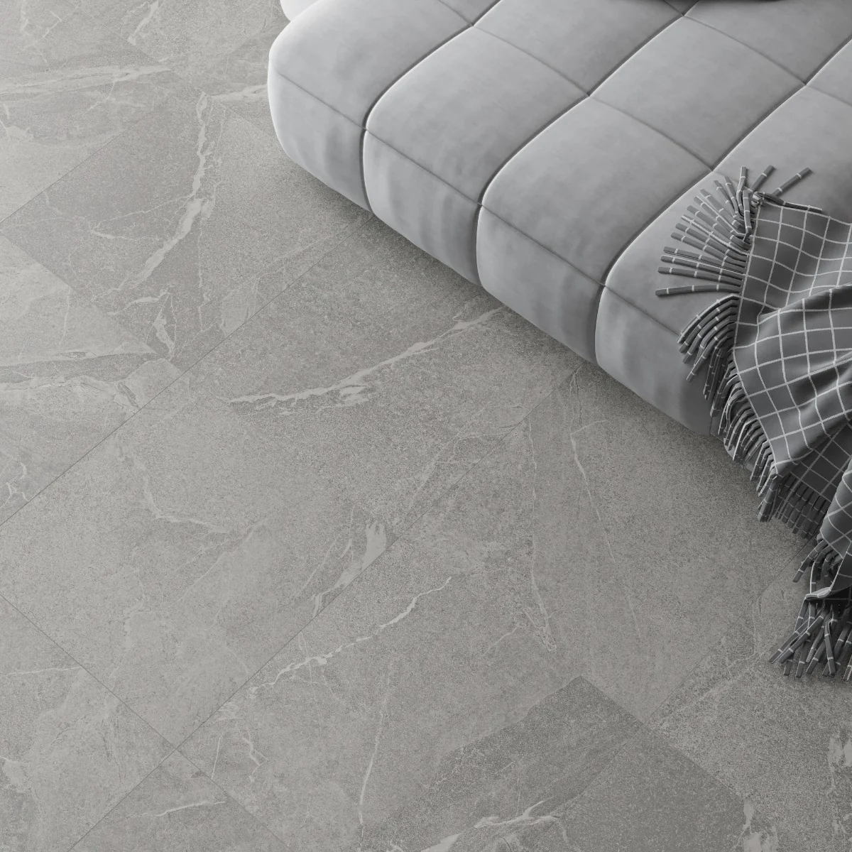 Gresie Antiderapanta Exterior / Interior Bodo Grey 60X60X2 Mata Portelanata Rectificata Aspect Ciment