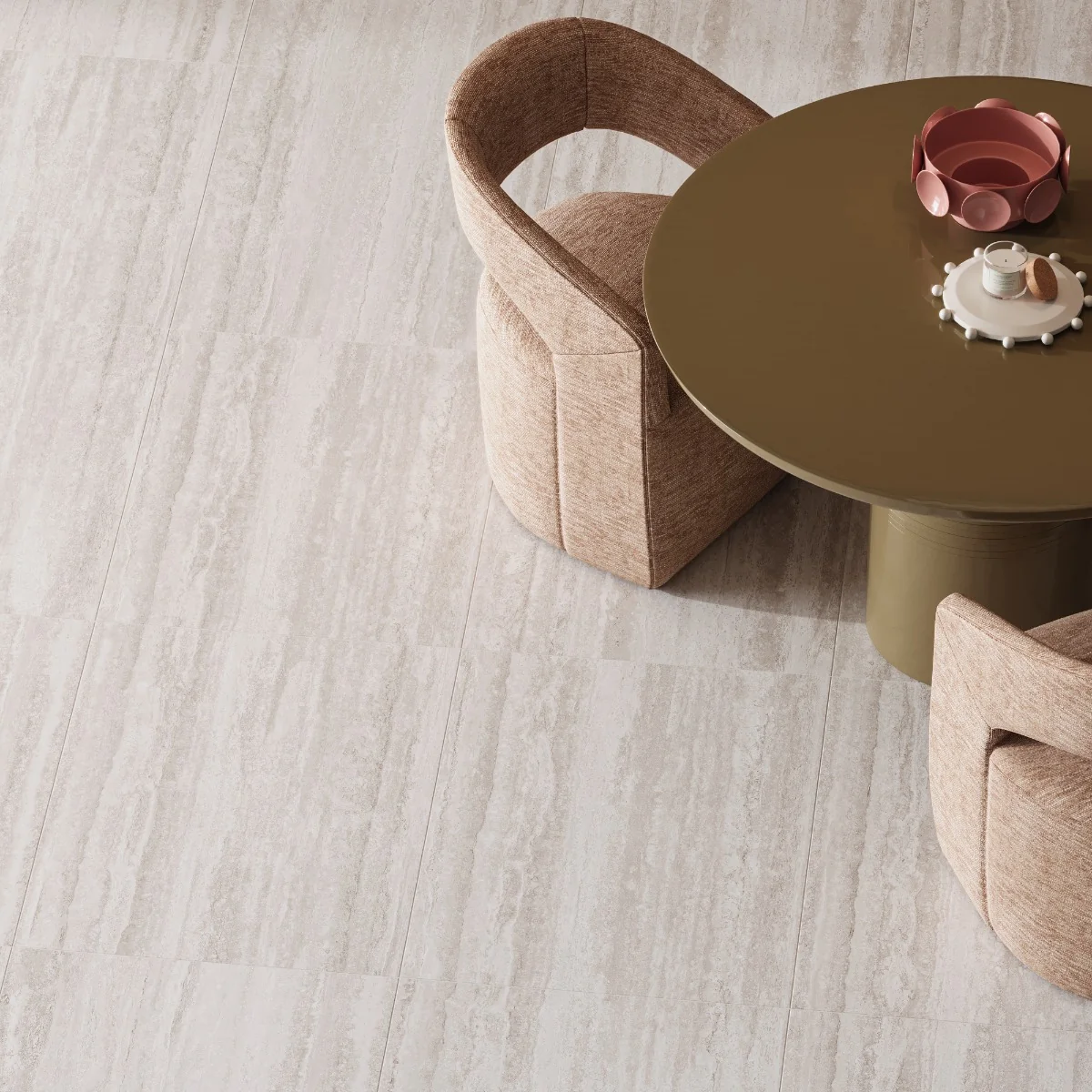 Gresie Antiderapanta Exterior / Interior Fiorito Travertine Silver 60X60X2 Mata Portelanata Rectificata Aspect Ciment