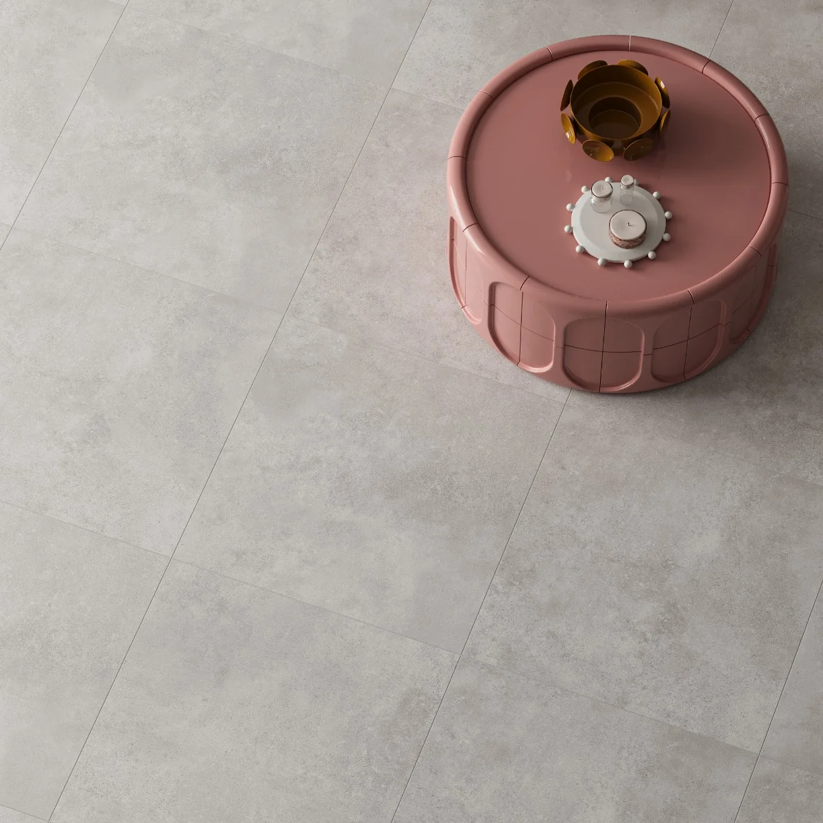 Gresie Antiderapanta Exterior / Interior Luna Offwhite 60X60X2 Mata Portelanata Rectificata Aspect Ciment