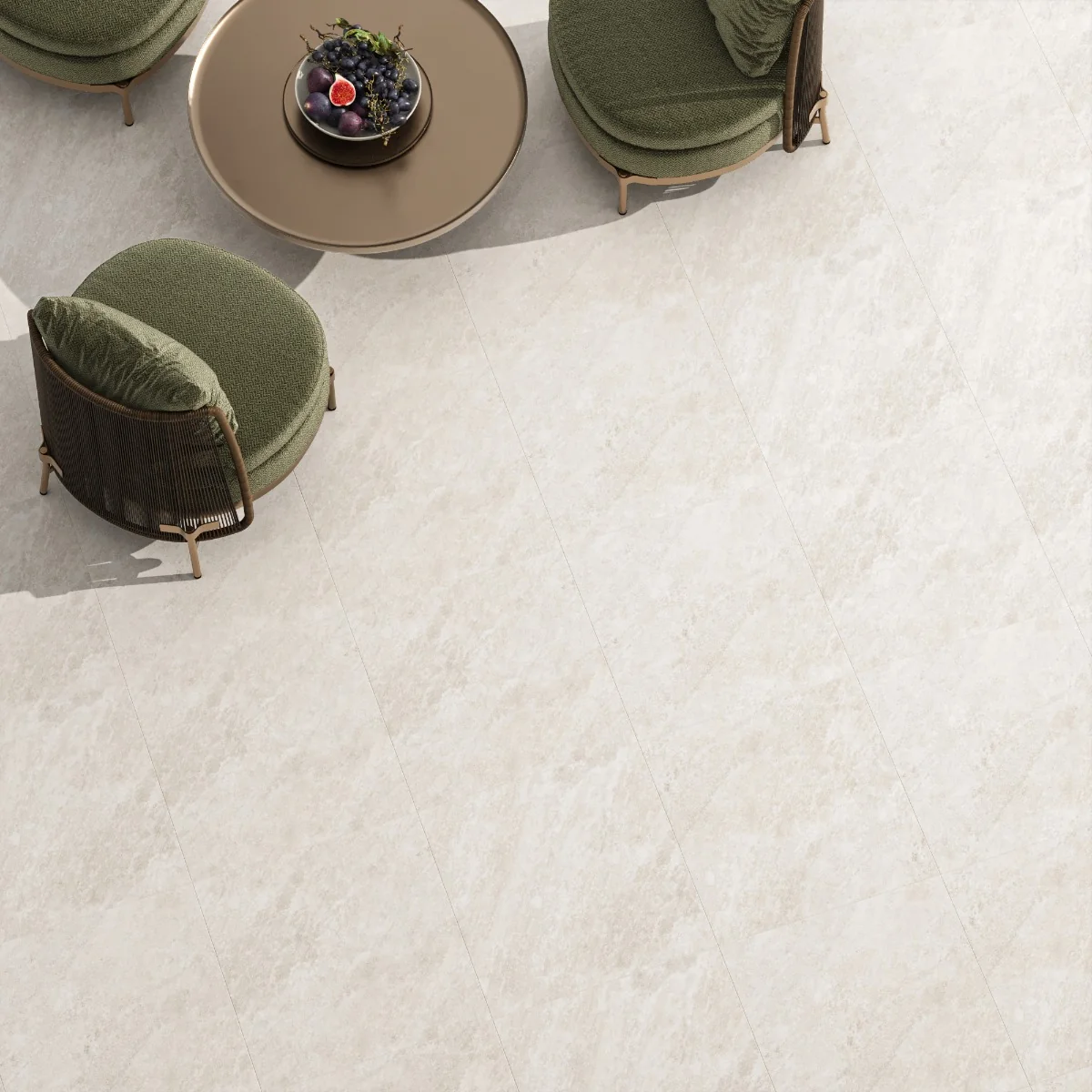 Gresie Antiderapantă Exterior / Interior Quartz White 60 x 60 x 2 Mată Porțelanată Rectificată Aspect Ciment