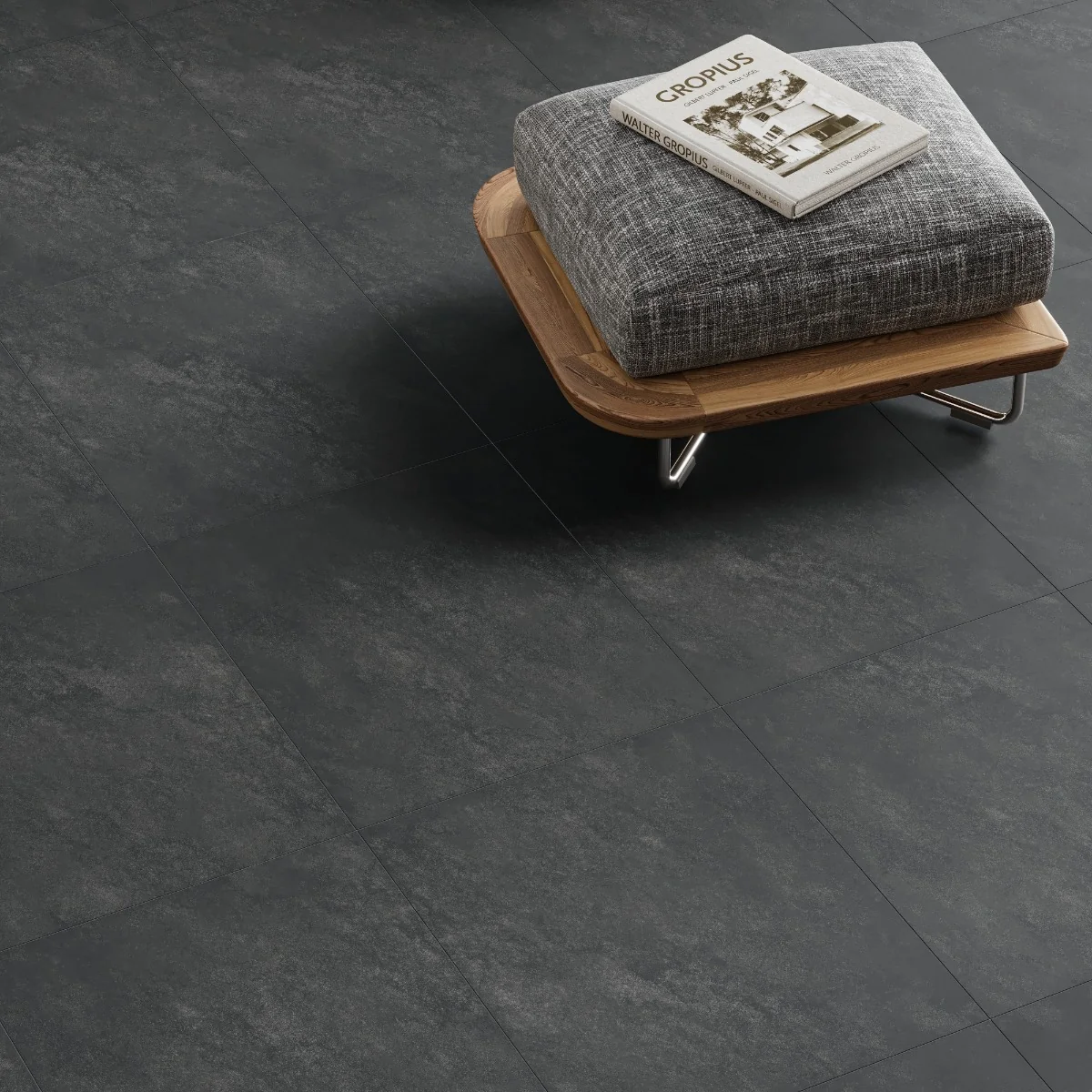 Gresie Antiderapanta Exterior / Interior Montana Anthracite 60X60X2 cm Mata Portelanata Rectificata Aspect Ciment
