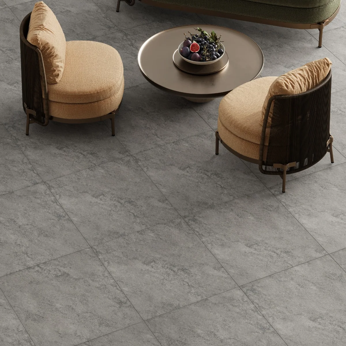 Gresie Antiderapanta Exterior / Interior Montana Grey 60X60X2 cm Mata Portelanata Rectificata Aspect Ciment