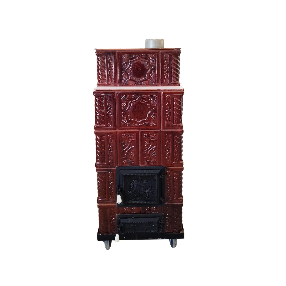 Soba Teracota Maro 5 Randuri Tip Godin 45 x 45 x 135 cm Evacuare Dreapta