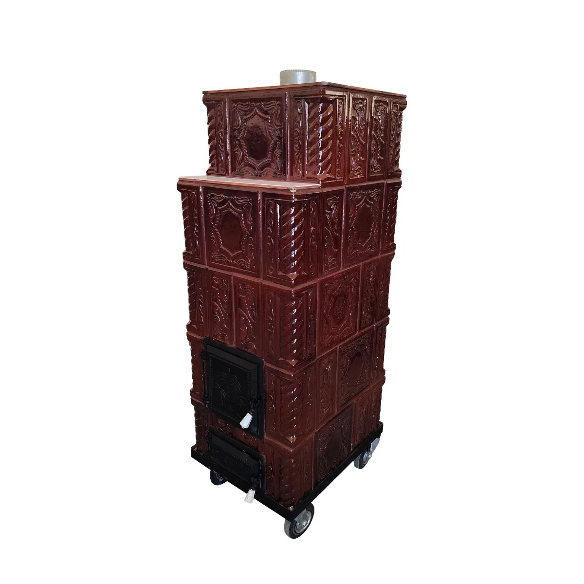 Soba Teracota Maro 5 Randuri Tip Godin 45 x 45 x 135 cm Evacuare Stanga