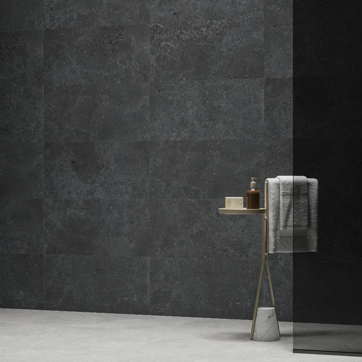 Gresie Exterior / Interior Antiderapanta Walk Anthracite 30 x 60 cm Mata Portelanata Aspect Ciment