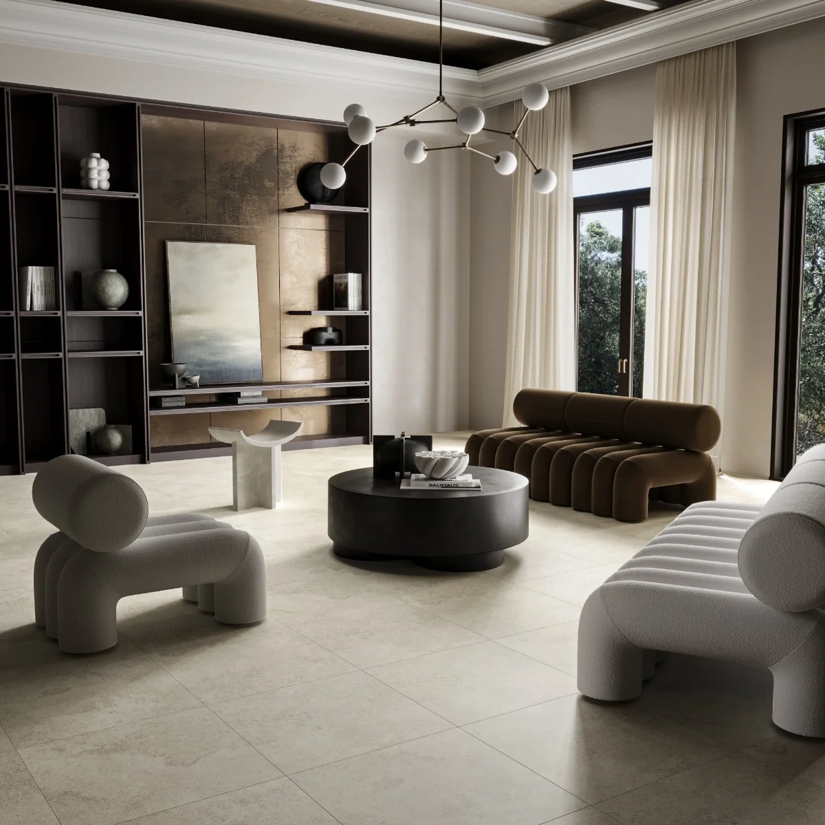 Gresie Exterior / Interior Antiderapanta Glem Beige 60 x 60 cm Mata Portelanata Rectificata Aspect Ciment