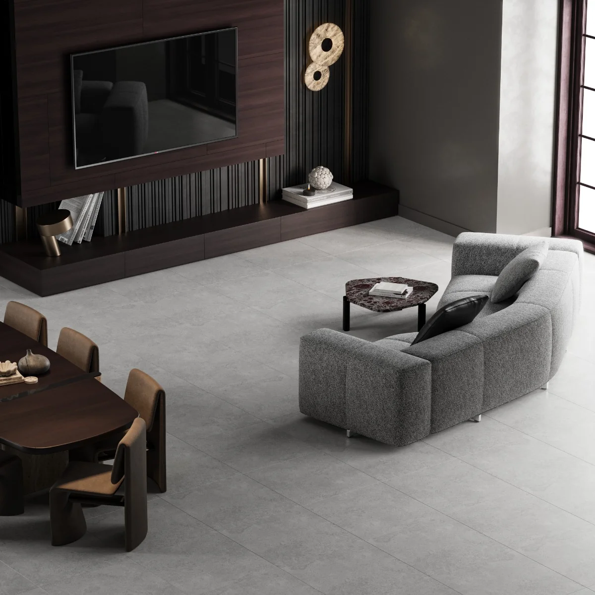 Gresie Exterior / Interior Antiderapanta Glem Bianco 60 x 60 Cm Mata Portelanata Rectificata Aspect Ciment