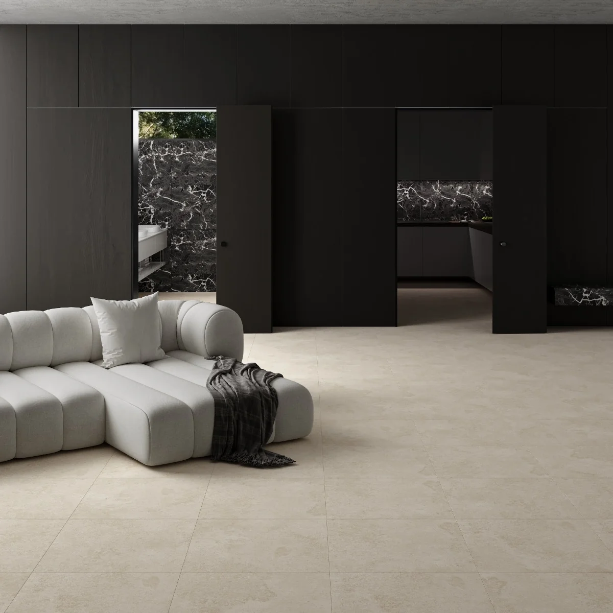 Gresie Exterior / Interior Antiderapantă Glem Crema 60 x 60 cm Mată Porțelanată Rectificată Aspect Ciment