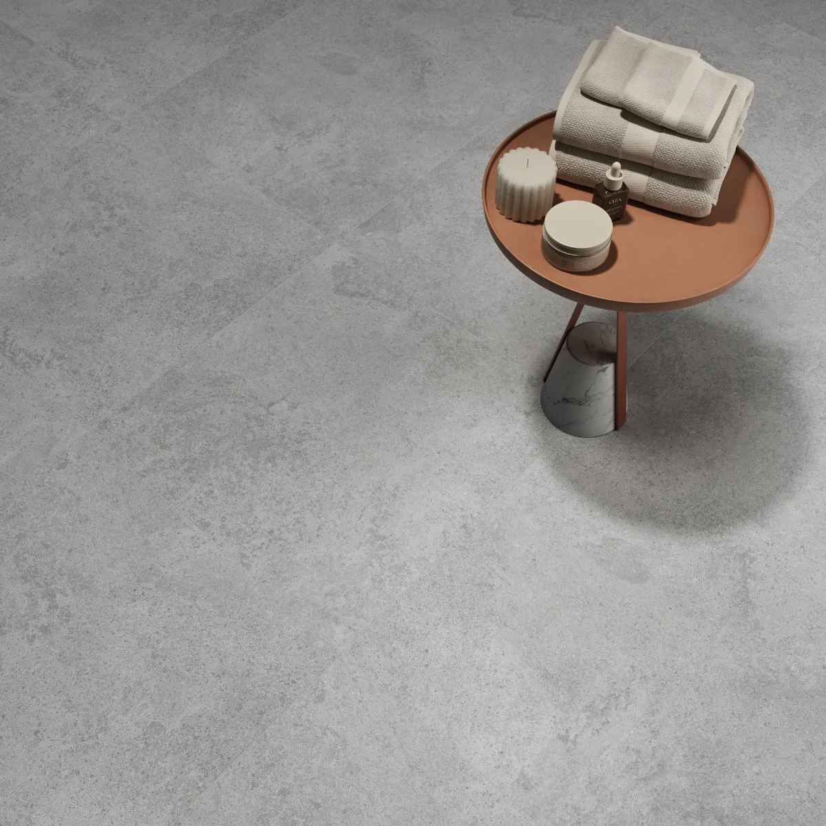 Gresie Exterior / Interior Antiderapanta Glem Grey 60 x 60 Cm Mata Portelanata Rectificata Aspect Ciment