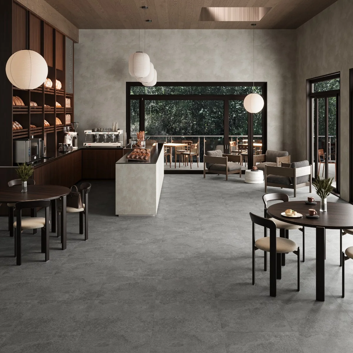 Gresie Exterior / Interior Antiderapantă Glem Nero 60 x 60 cm Mată Porțelanată Rectificată Aspect Ciment