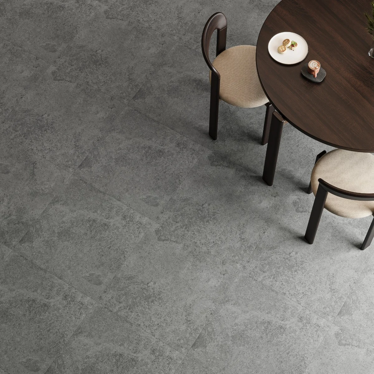 Gresie Exterior / Interior Antiderapantă Glem Nero 60 x 60 cm Mată Porțelanată Rectificată Aspect Ciment