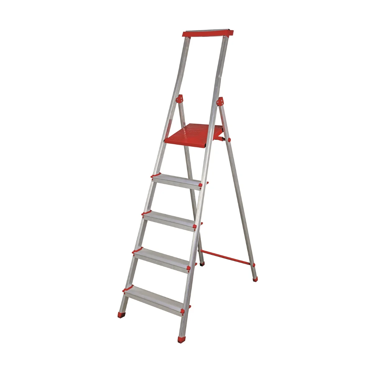 Scara Aluminiu Pliabila 1111 5 Trepte Cu Platforma Inaltime 181 Cm Sarcina Maxima 150 Kg