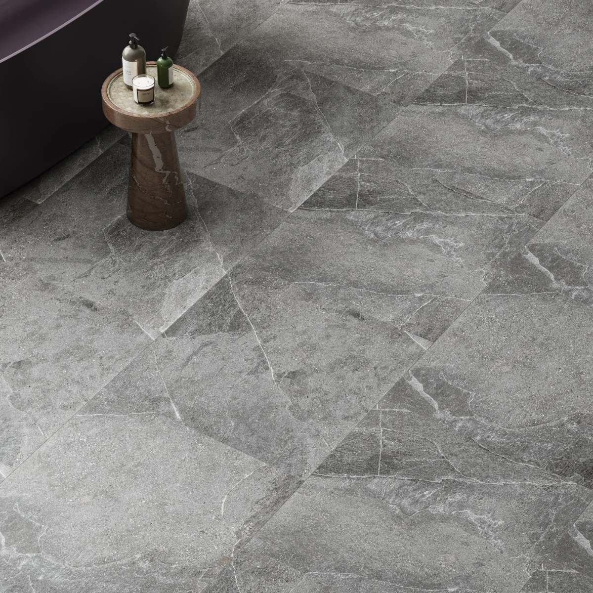 Gresie Antiderapanta Exterior / Interior Grande Grey 60 x 60 x 2 Cm Mata Portelanata Rectificata Aspect Ciment