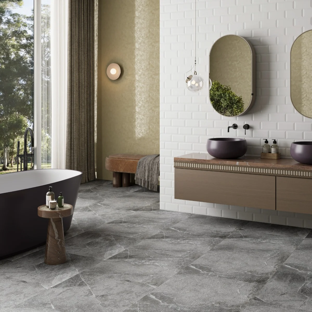 Gresie Antiderapanta Exterior / Interior Grande Grey 60 x 60 x 2 Cm Mata Portelanata Rectificata Aspect Ciment