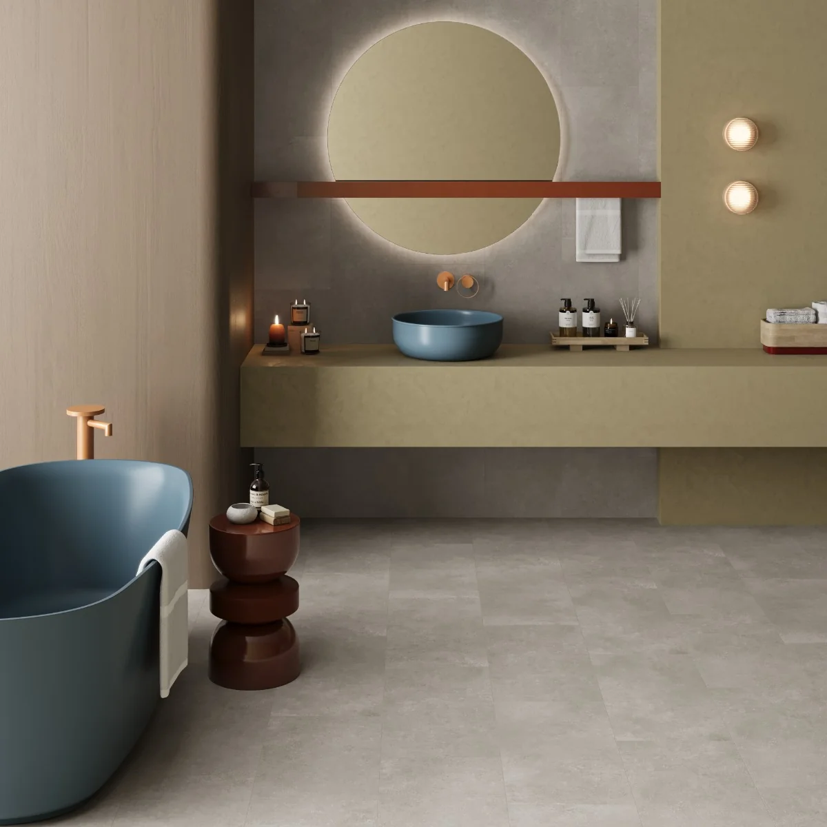 Gresie Exterior / Interior Portelanata Core Fume 30 x 60 cm Mata Aspect Ciment