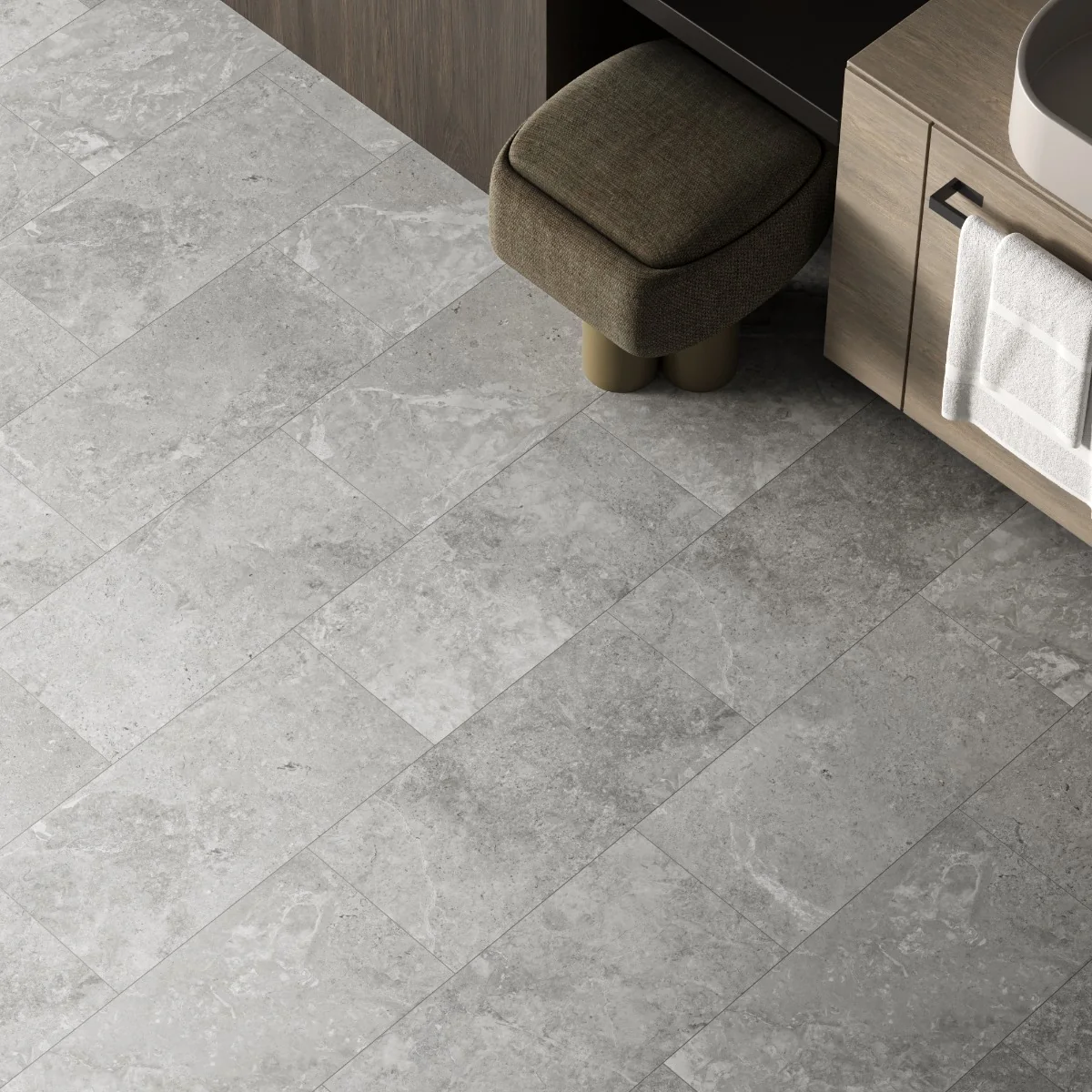 Gresie Exterior / Interior Portelanata Valley Grey 30 x 60 Cm Mata Aspect Ciment