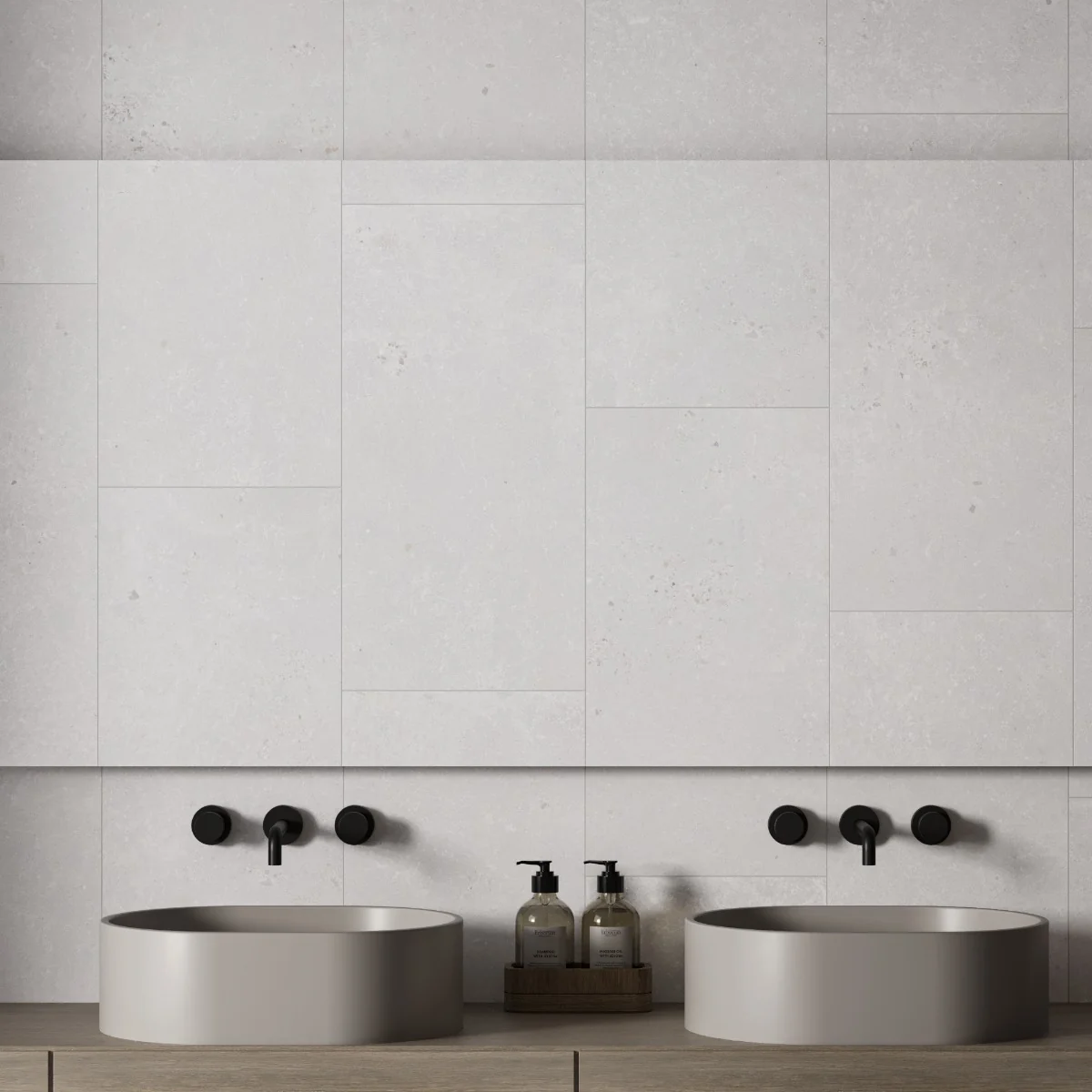 Gresie Antiderapanta Exterior / Interior Arabella Bianco 30 x 60 cm Mata Portelanata Aspect Ciment