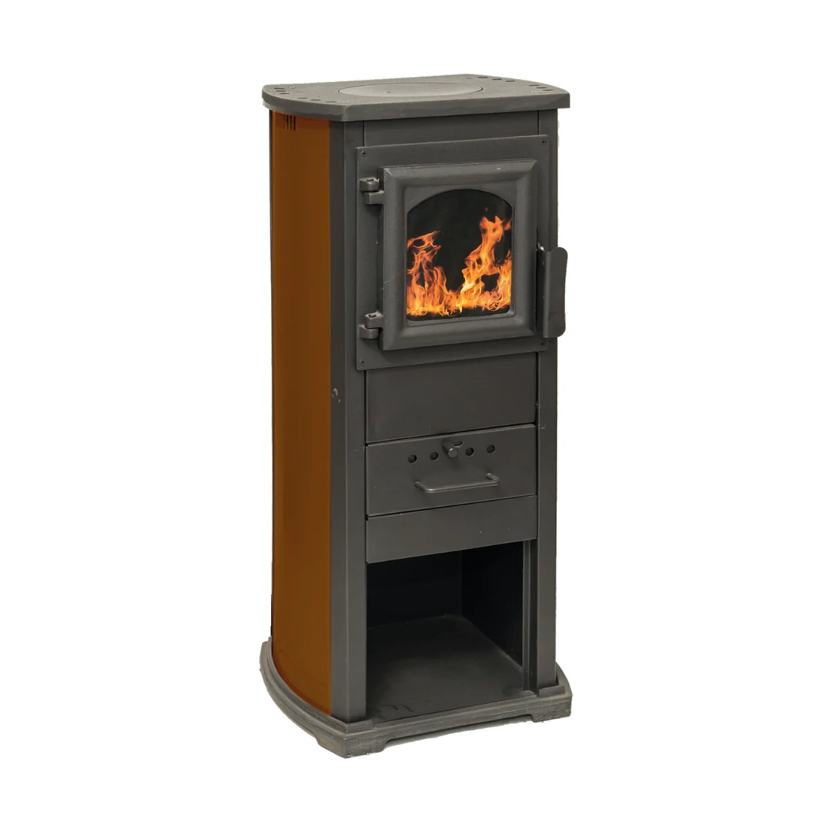 Semineu Pe Lemne Termo Klasik Lux Maro Cu Plită De Gătit Și Sticlă Termorezistentă 39 × 39 x 87 cm