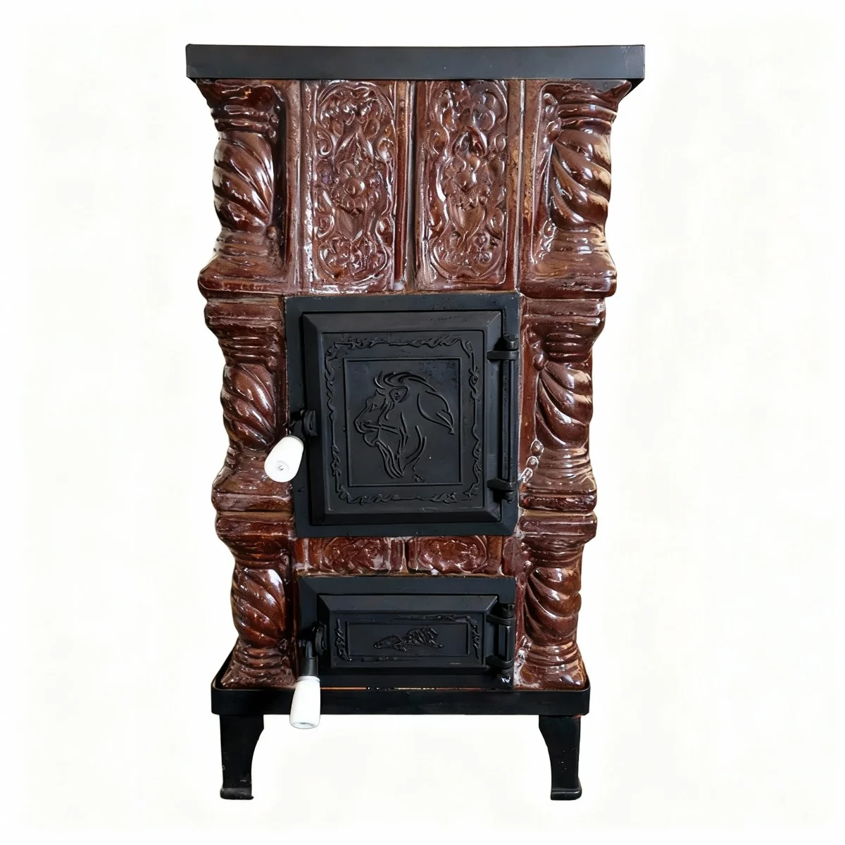 Soba Teracota Cu Plita Premium 3 Randuri Maro