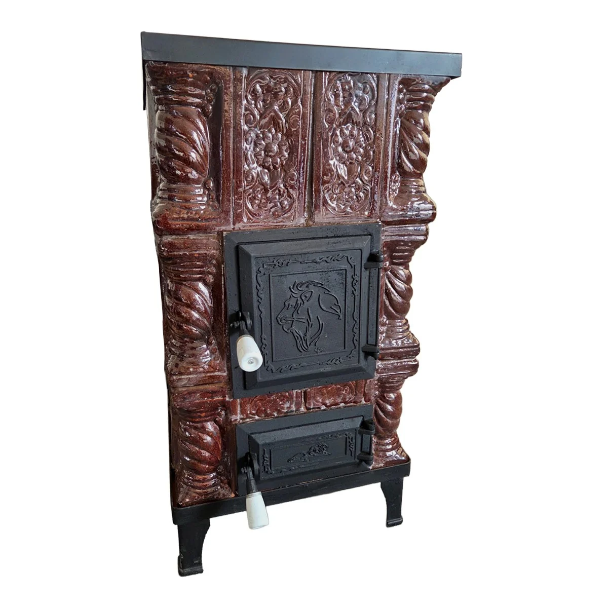 Soba Teracota Cu Plita Premium 3 Randuri Maro