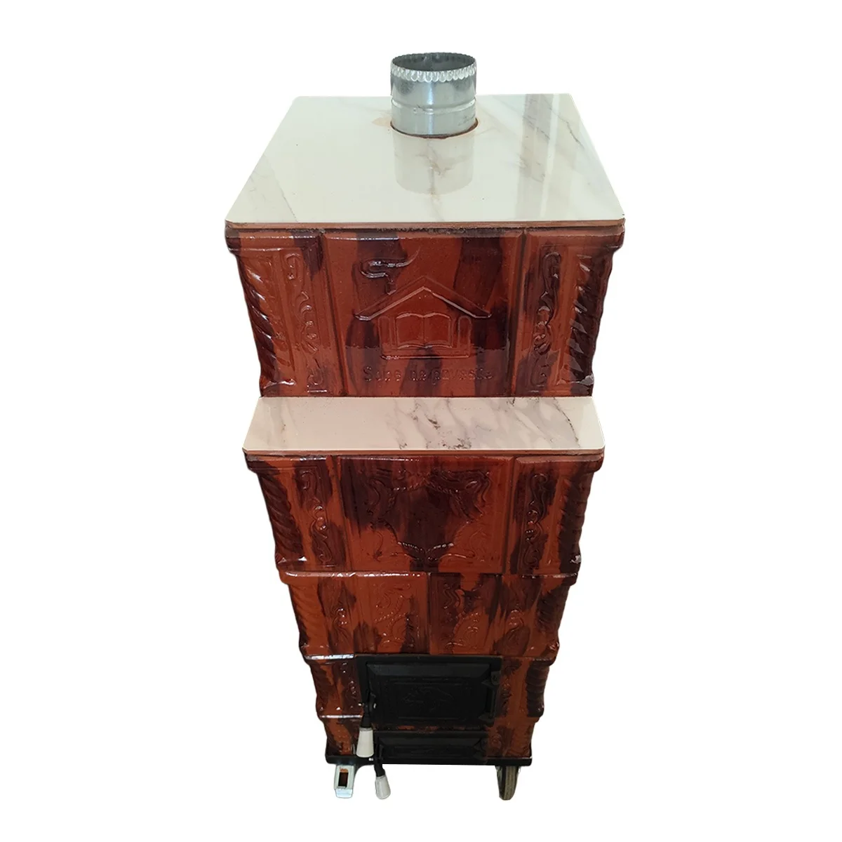 Soba Teracota 5 Randuri Maro Degrade Cu Roti 45 x 56 x 135 Cm Evacuare Centru