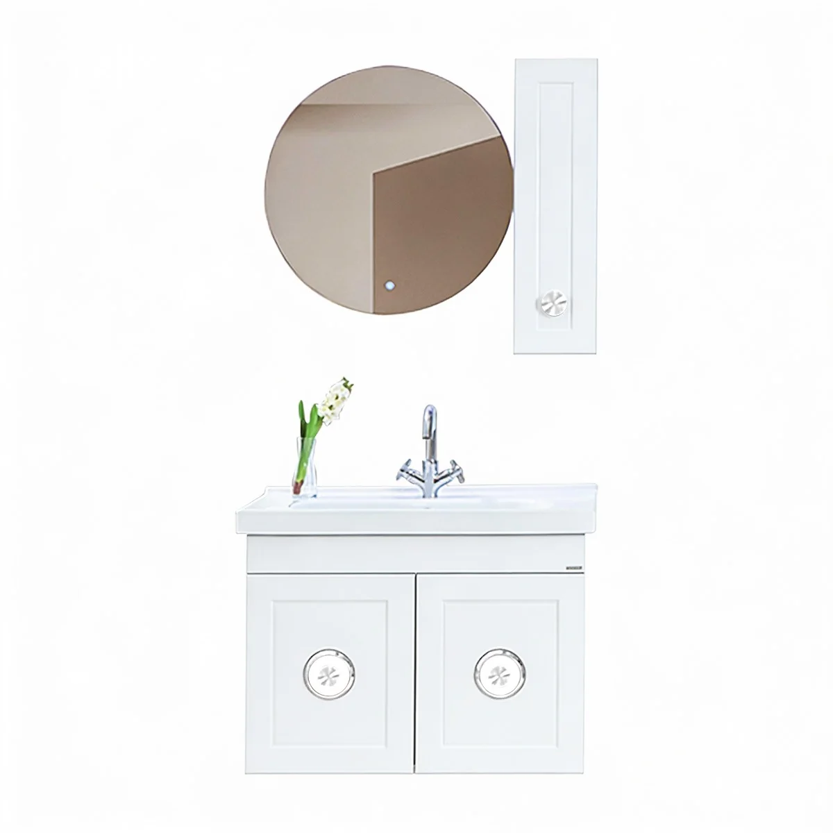 Set Mobilier Baie Dora Suspendat 3 Piese Alb 80 Cm