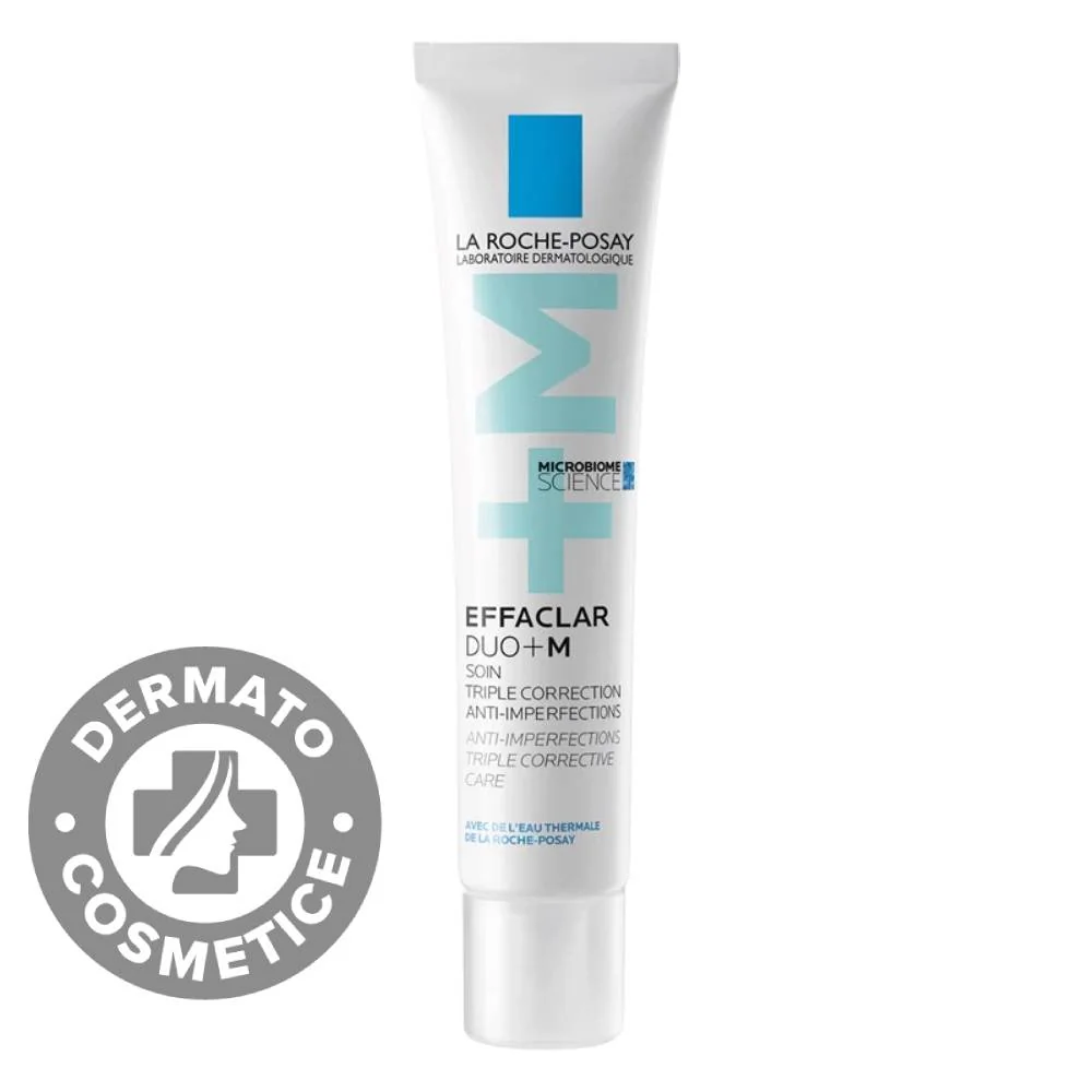 Crema de fata anti-imperfectiuni ten gras cu tendinta acneica SPF 30 Effaclar Duo +M, 40ml, La Roche-Posay