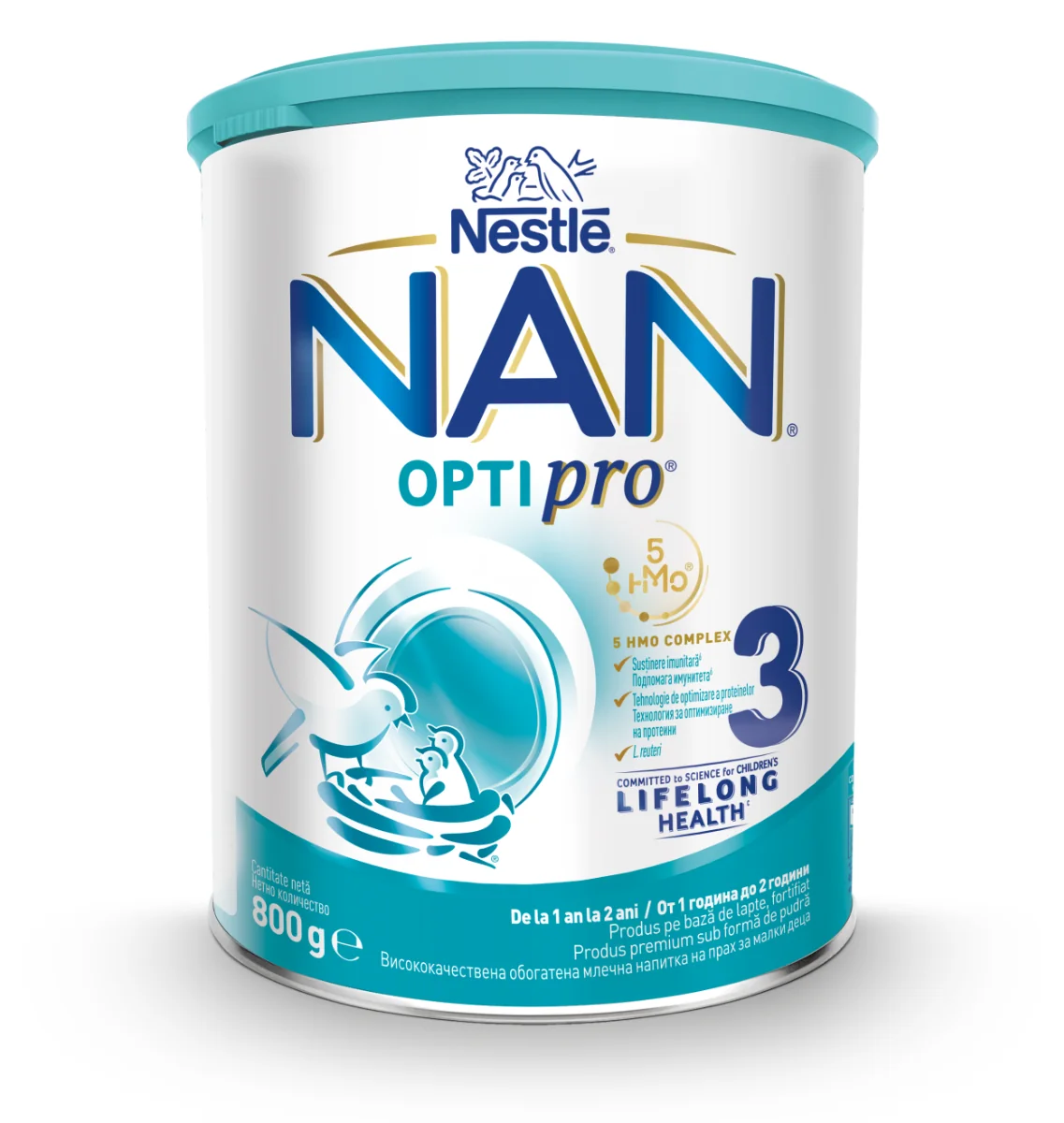 Produs pe baza de lapte praf fortifiat NAN Optipro 3 de la 1 an, 800g, Nestle