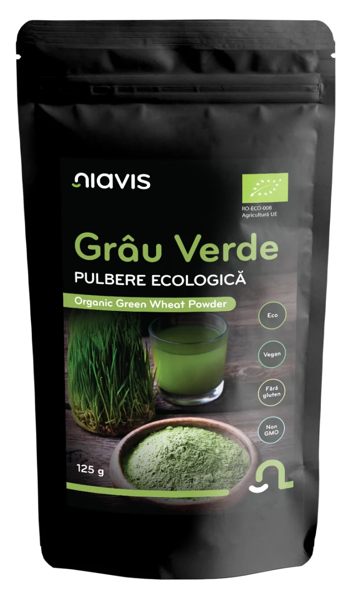 Iarba de grau Pulbere ecologica, 125g, Niavis