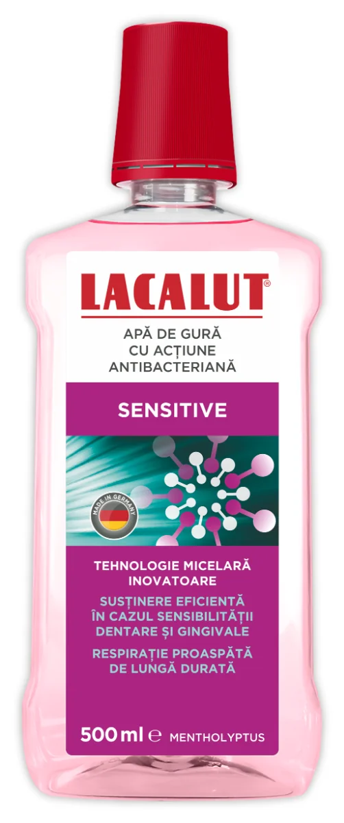 Apa de gura micelara Sensitive, 500ml, Lacalut